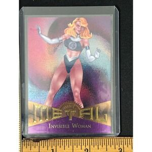 1995 Marvel Metal Invisible Woman Trading Card Fantastic Four Foil